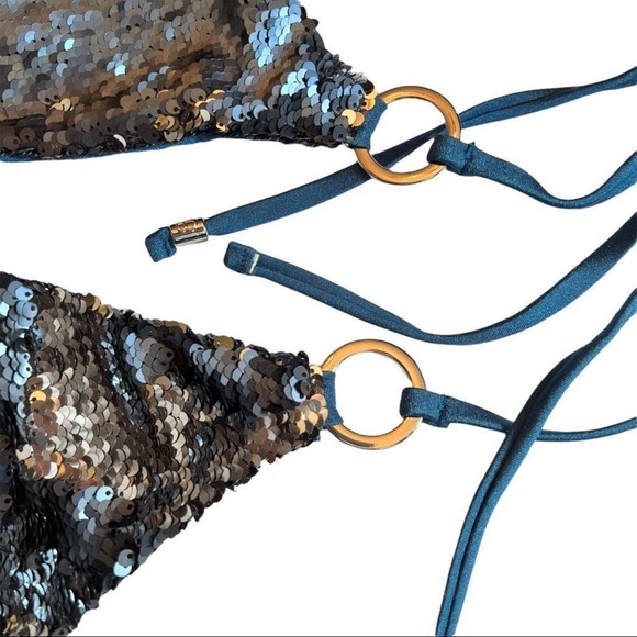 Beach Bunny Sirens Song Sequin‎ Bikini Top - Picture 4 of 6